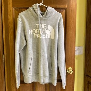 Large north face kangaroo hoodie.  light grey